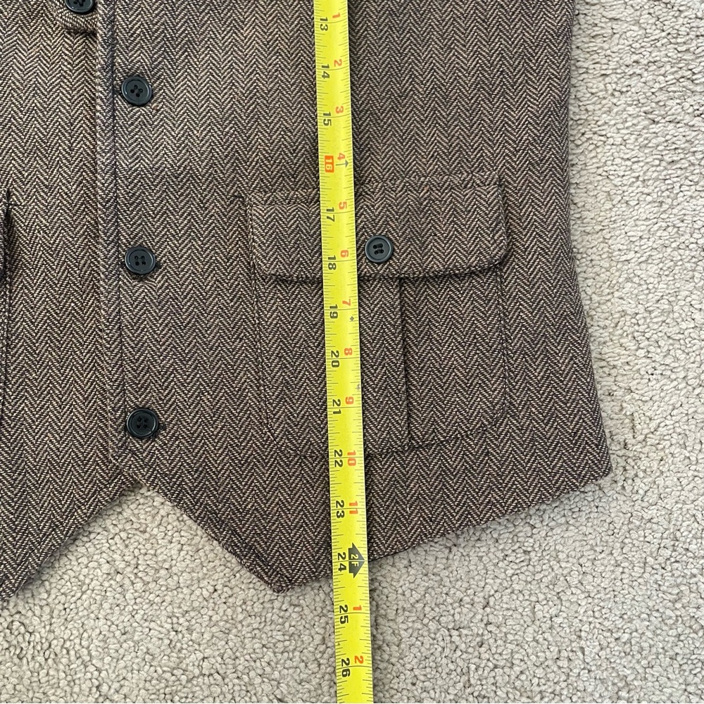 Brown Herringbone Women’s Vest S - Classic Tailored Style Academia Menswear - Picture 8 of 8